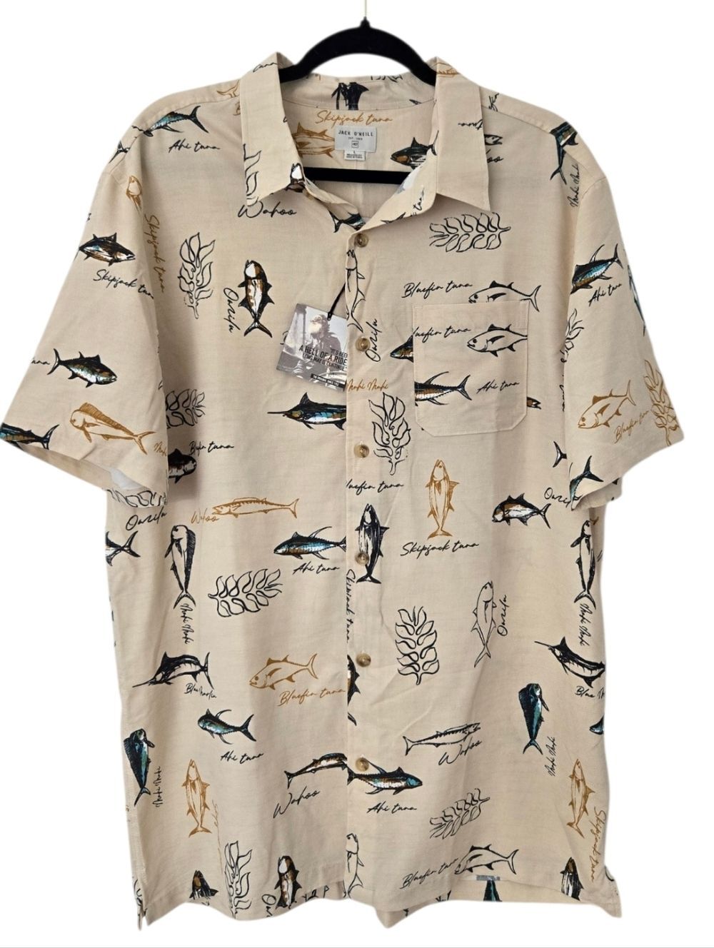 NEW Polo Fish print Dadcore Jack O'neil NEW